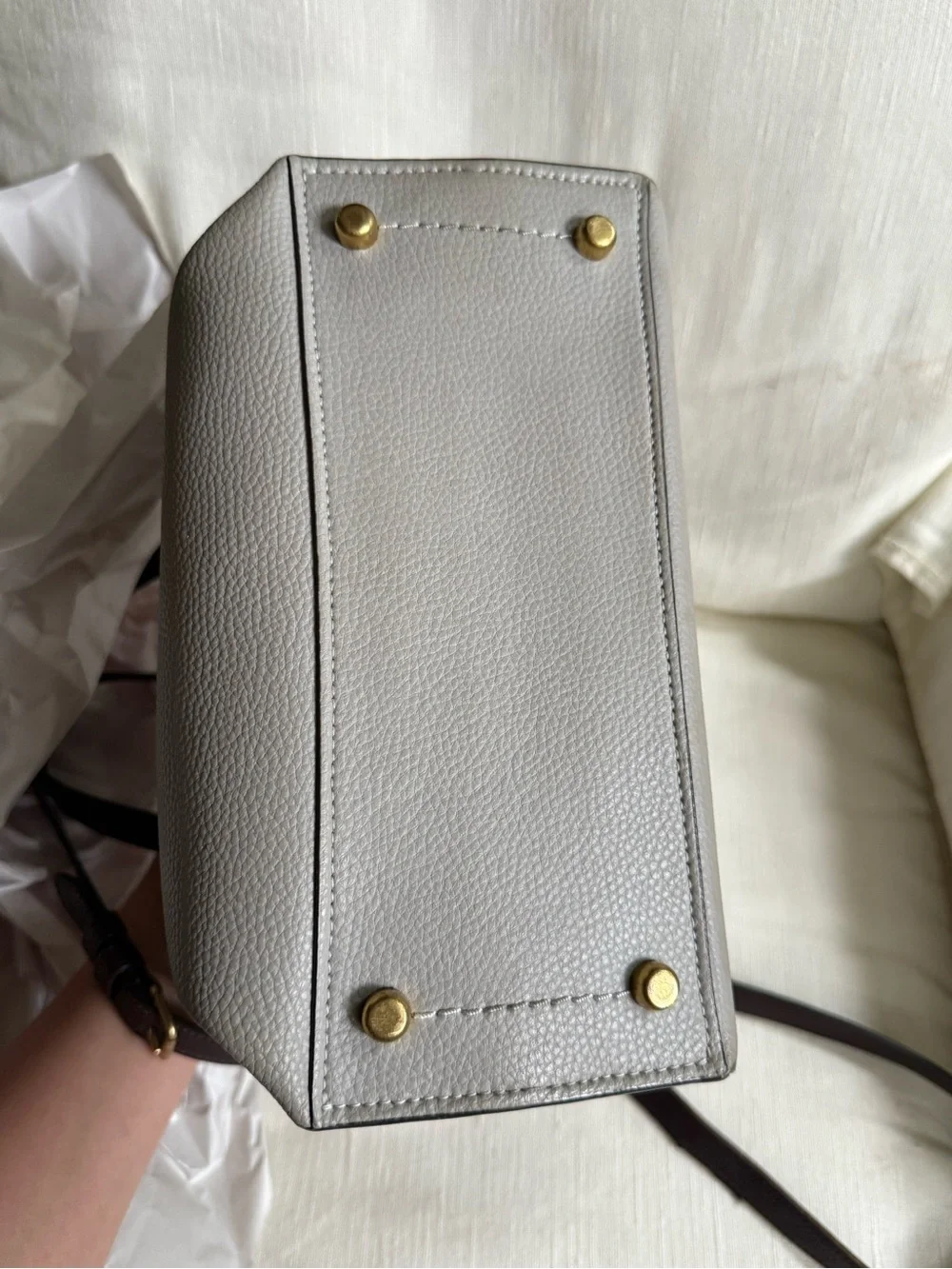 COACH Willow toys grey leather gold hardware